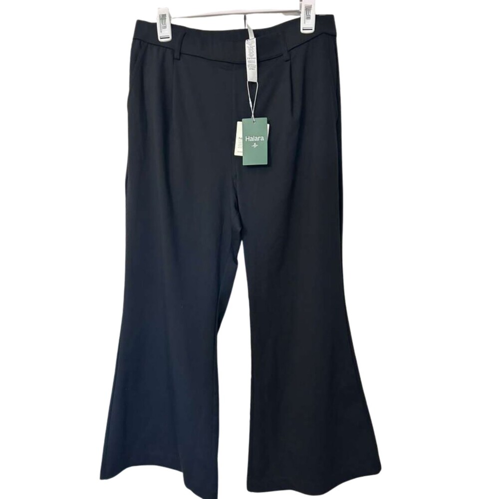 Halara Flex High Waisted Flare Pants Womens Large Black Petite Daystretch New